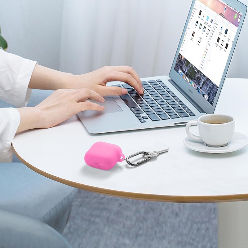 DAQIN for AirPods 4 Case(2024), Soft Silicone Full Protective Case Cover for Apple AirPods 4 Case with Keychain, Compatible with AirPods 4th Generation Case Accessories for Women Men, Nightglow Pink - Image 5